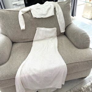 Line & Dot White Sequin Skirt Set